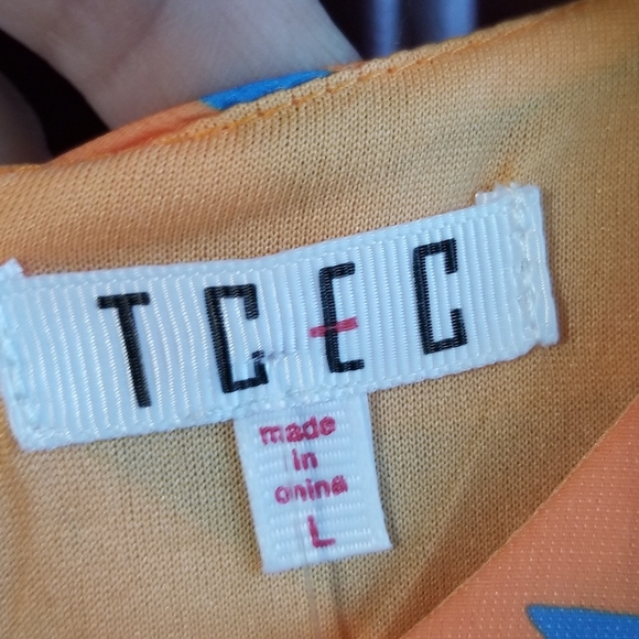 NWT BOUTIQUE FLORAL ORANGE BLUE PUFFER SLEEVE DRESS - Picture 2 of 8